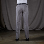 Melvin Flat Front Stretch Cotton Trousers // Silver (34R)