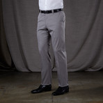 Melvin Flat Front Stretch Cotton Trousers // Silver (34R)