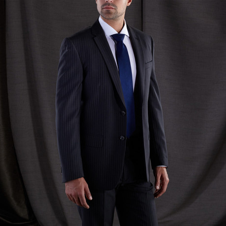 John Varvatos // Filmore Slim Fit Wool Suit // Charcoal Pinstripe (US: 42)