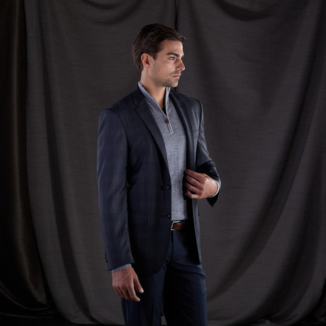 Townshend Trim Fit Wool Blazer // Brushed Grey Plaid (US: 38)