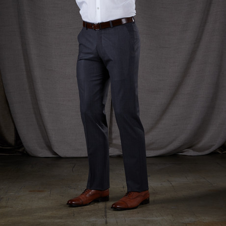 Astor Flat Front Wool Stretch Trousers // Grey (40R)