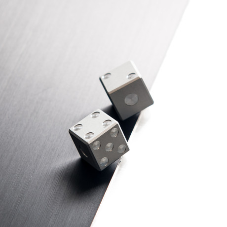 Gaming Dice Set of 2 // Raw Silver