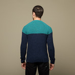 Color Block Lambswool Crewneck // Dress Blue (S)