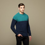 Color Block Lambswool Crewneck // Dress Blue (S)