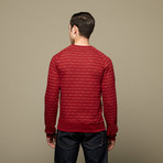 Mirror Stripe Crewneck // Pompeian Red (L)