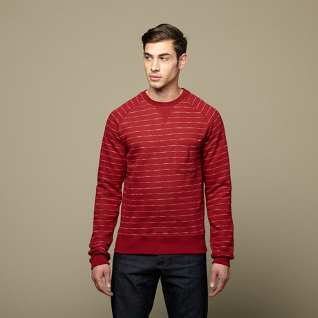 Mirror Stripe Crewneck // Pompeian Red (XS)