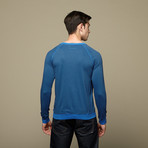 Pacifica Striped Raglan Crew // Delft (M)