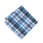 Geometric Pocket Square // Blue Plaid