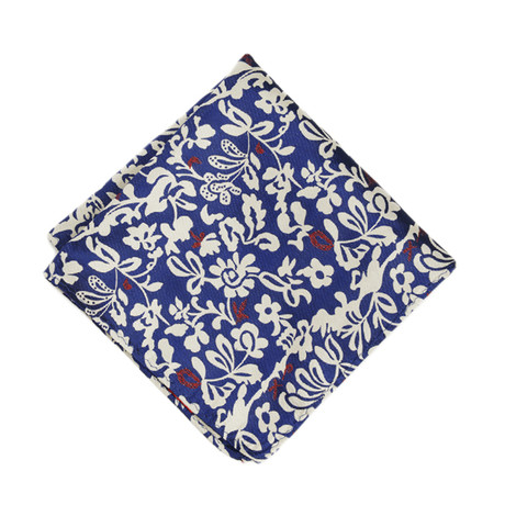 Native Floral Pocket Square // Navy