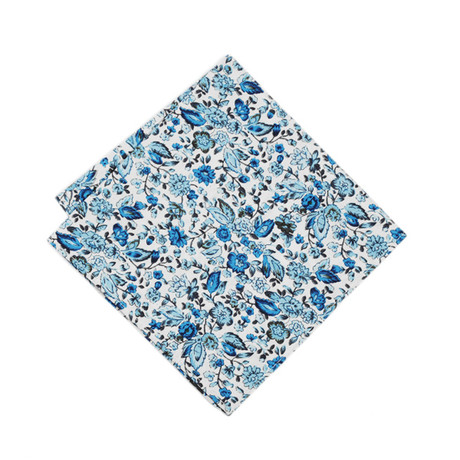 Floral Pocket Square // Blue