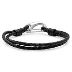 Braided Leather Bracelet (Black)