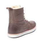 Leather High-Top Sneaker // Gull (Euro: 40)