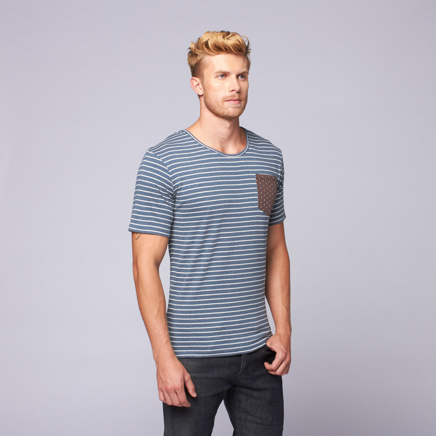 Yarn Dye Stripe Crew Tee // Blue (S) - ZAK - Touch of Modern