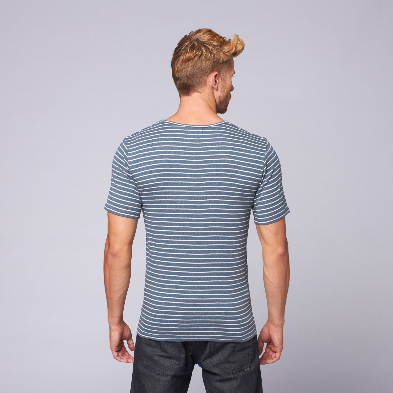 Yarn Dye Stripe Crew Tee // Blue (S) - ZAK - Touch of Modern