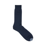 Fine Mercerized Cotton Socks // Navy