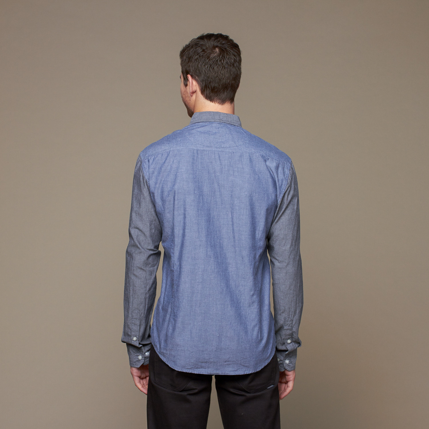 Color Block Chambray Button Up // Navy (S) - Artistry in Motion - Touch ...