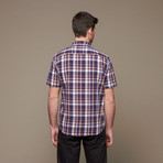 Short Sleeve Button Up // Purple Plaid (XL)