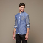 Color Block Chambray Button Up // Navy (S)