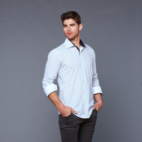 Bukino Pindot Button Down // Navy + White (M)