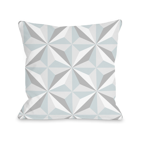 Shultz Geometric Pillow // Gray + Blue (14"L x 20"W x 3"H)