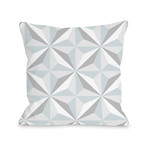 Shultz Geometric Pillow // Gray + Blue (Fleece)