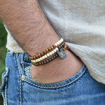 Wraparound Bracelet 3 Tone Brown