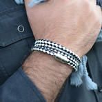 Wraparound Leather Bracelet // Black and Red