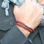 Wraparound Leather Bracelet // Black and Red