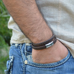 Flat Leather Wraparound (Black)