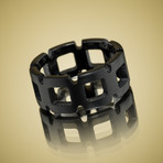 Black Zirconium Link Ring (Size 8)