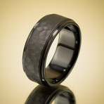 Hammered Black Zirconium Koenig Ring (Size 8)