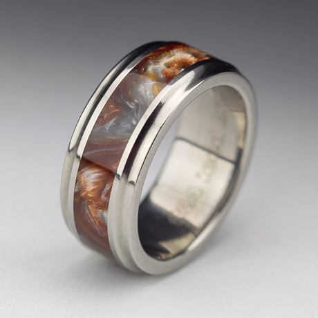 Titanium Fused Iced Bronze Koenig Ring (Size 8)