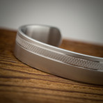 Knurled Brushed Steel Cuff Bracelet (Medium // 6-7" Wrist)