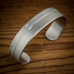 Knurled Brushed Steel Cuff Bracelet (Medium // 6-7" Wrist)