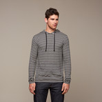 Brooklyn Hooded Sweater // Black + Grey (L)