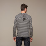 Brooklyn Hooded Sweater // Black + Grey (L)
