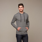 Brooklyn Hooded Sweater // Black + Grey (XL)