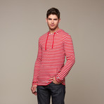 Brooklyn Hooded Sweater // Red + Grey (XL)