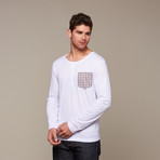 Gregory Printed Pocket Henley // White (S)