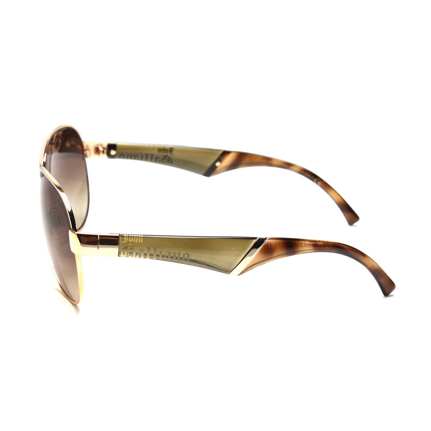 John Galliano gold large aviator store sunglasses