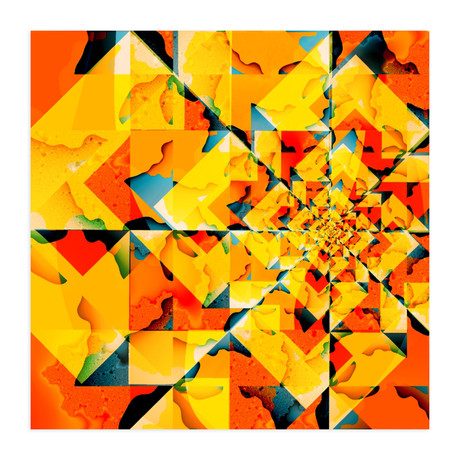 Orange Fractal Abstract (11"L x 11"W)