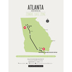 Zombie Safe Zone Map // Atlanta (Steel Blue)