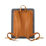 Evan Backpack // Felt + Leather (Elephant Grey + Oiled Oak)