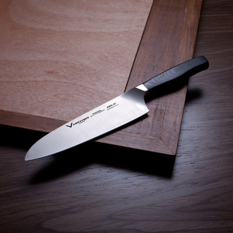 Professional Santoku Knife // Black Grip