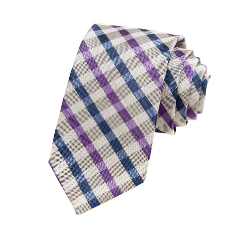 Silk Tie // Purple Heathered Check