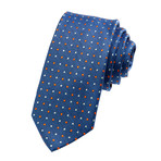 Silk Tie // Blue Chevron Dot