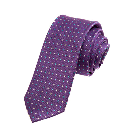 Silk Tie // Purple Chevron Dot