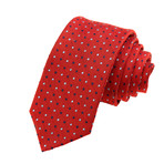 Silk Tie // Red Chevron Dot