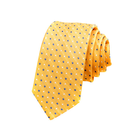 Silk Tie // Yellow Chevron Dot