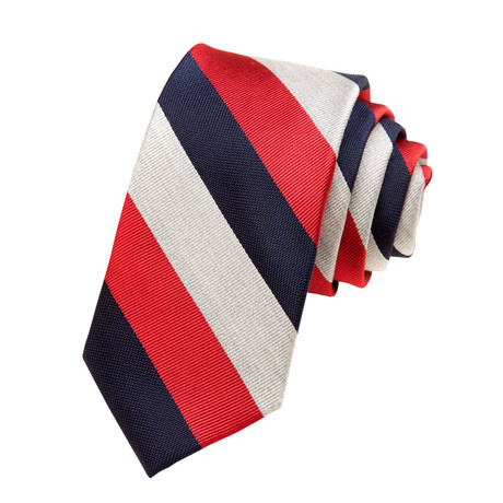 Silk Tie // Red Stripe